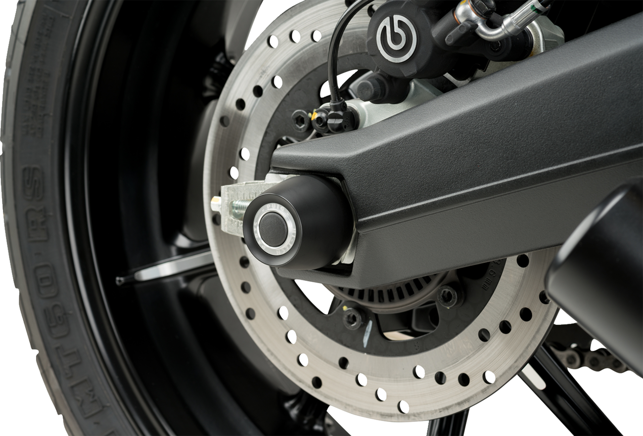 PUIG HI-TECH PARTS Axle Sliders - Rear - Black - Pair - Ducati Scrambler 20158N