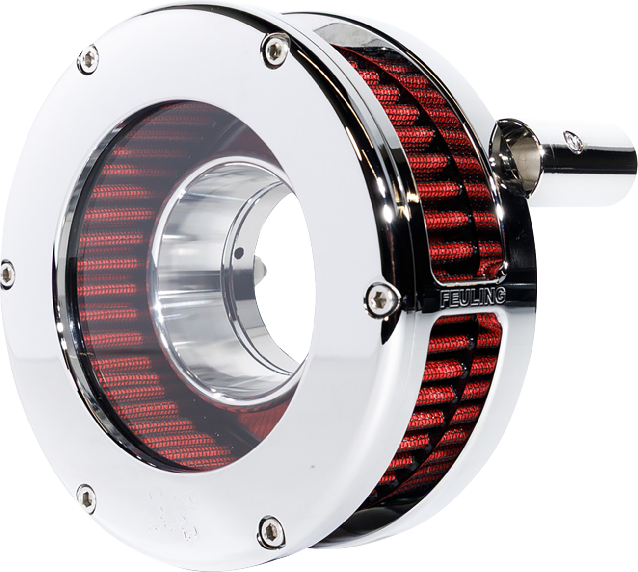 FEULING PARTS Slim BA Air Cleaner Kit - Chrome/Clear - Red Filter - '93-'99 EVO Big Twin 5468-S