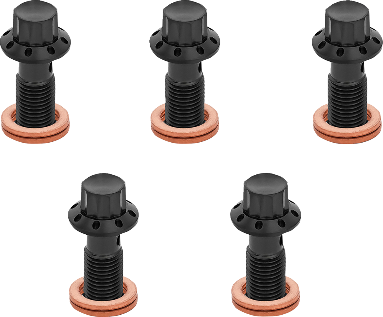 ARLEN NESS Banjo Bolt 5-Pack - 3/8"-24 - Black 300-855