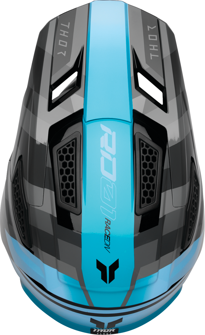 THOR Fleet Helmet - Camber - Black/Teal - XL 0110-9421