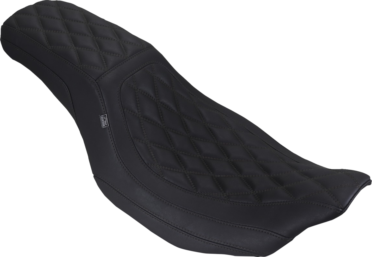 MUSTANG Low Squareback Seat - Double Diamond - Black Stitch - FLH/FLT '23-'26 88514