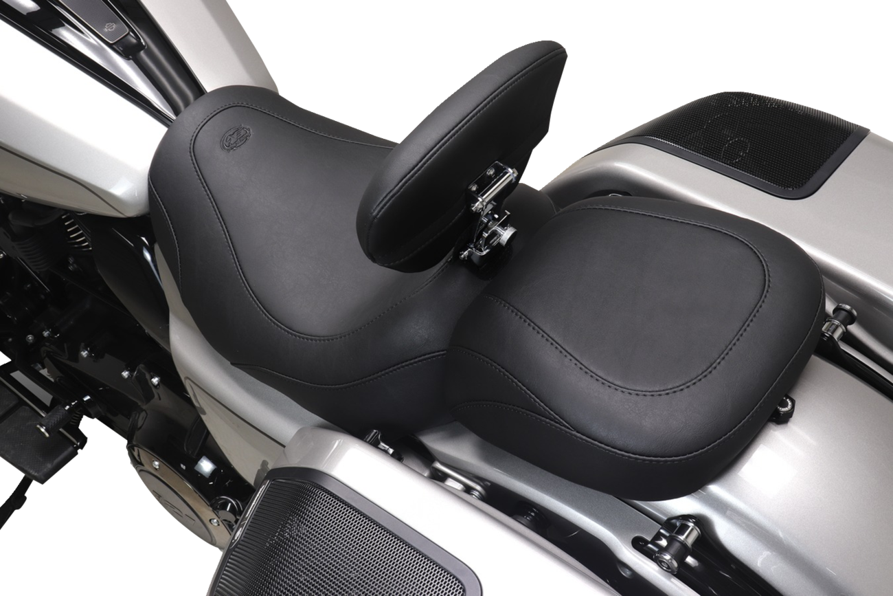 MUSTANG Wide Tripper™ Solo Seat - Backrest Receiver - Black Stitch - FLT/FLH '23-'26 89402