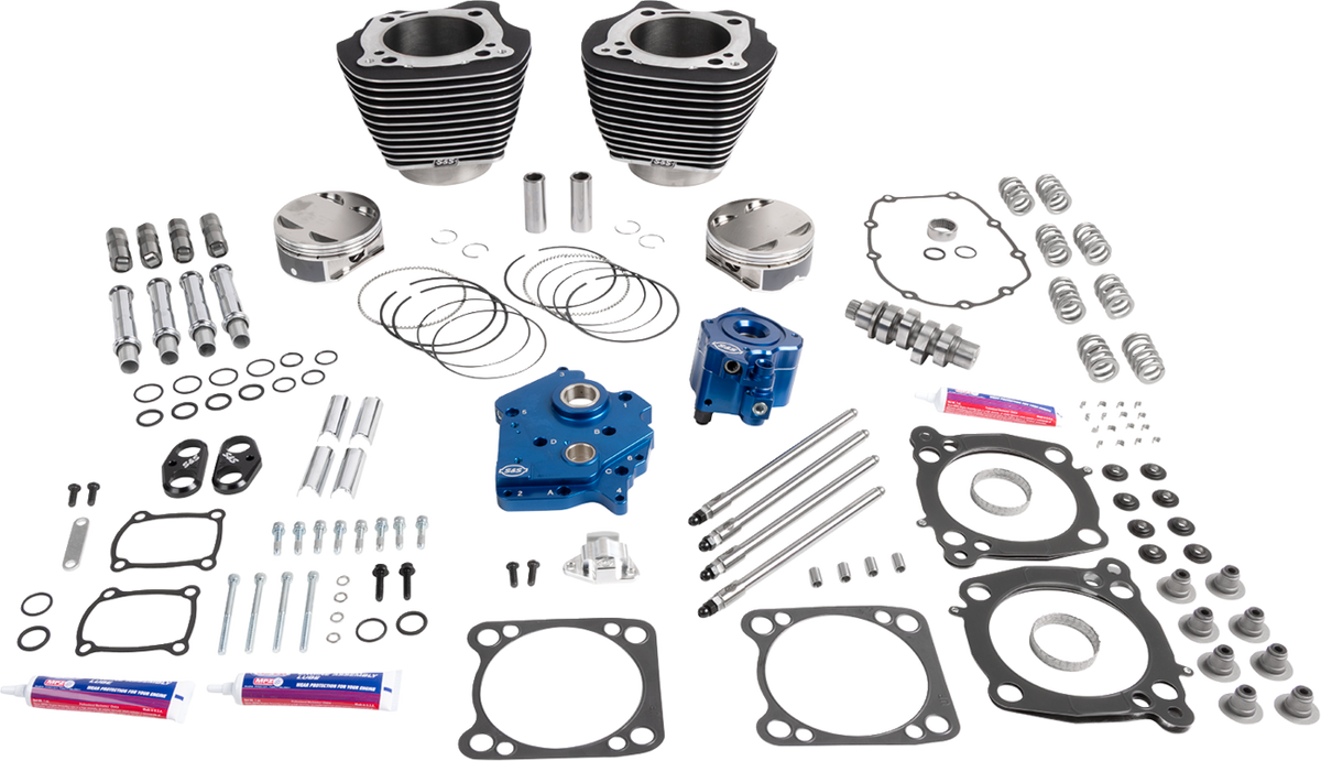 S&S CYCLE 132" Power Package - HPT496 - Gear Drive - Oil Cooled - Balck with Highlights - 114"/117" M8 310-1393