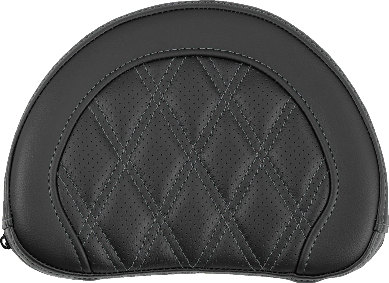 SADDLEMEN Contoured Sissy Bar Pad - Lattice Stitch - Gray Stitch 051318402