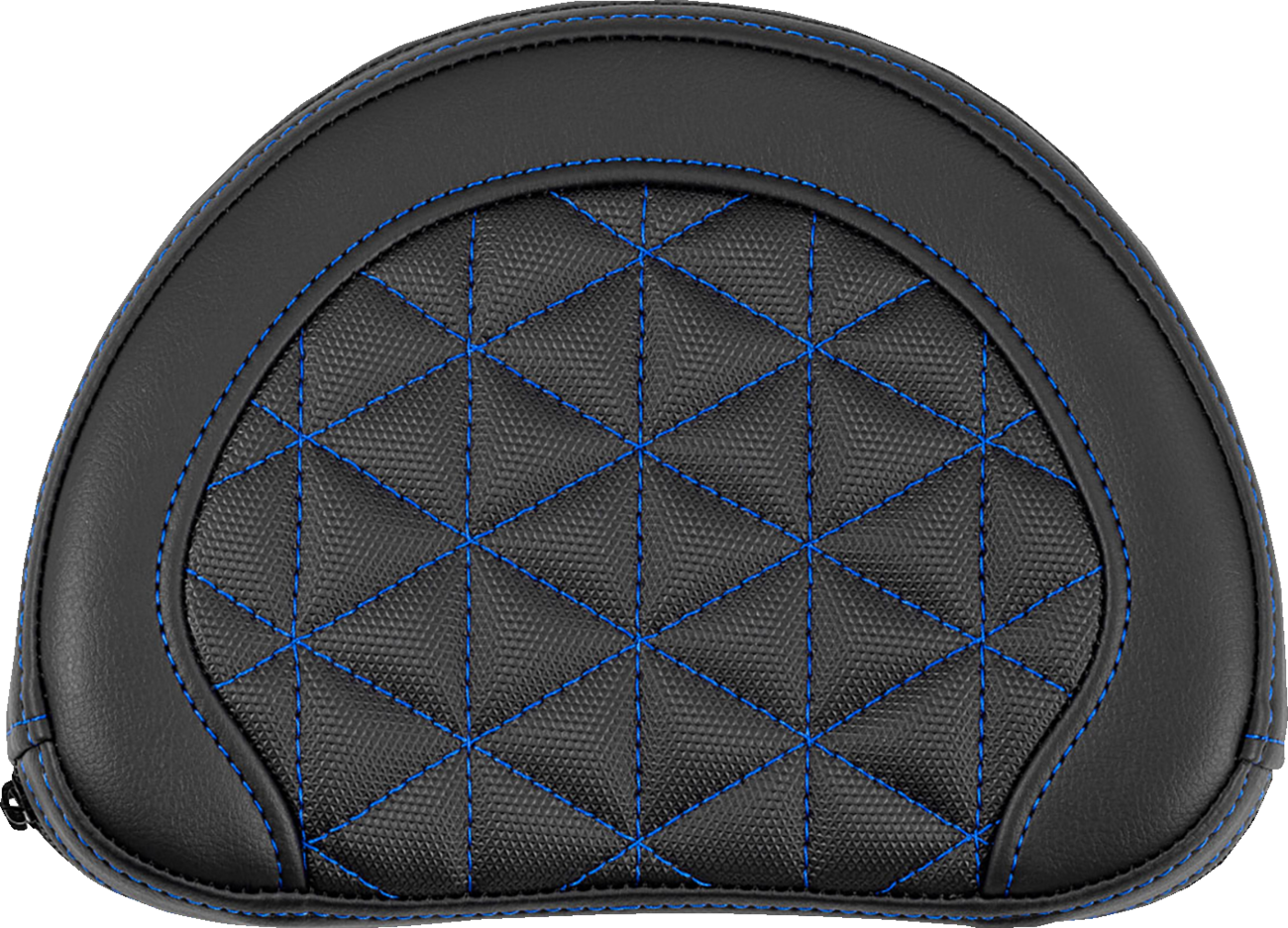 SADDLEMEN Contoured Sissy Bar Pad - Tri-Gripper - Blue Stitch 051321101