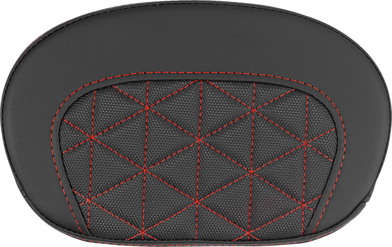 SADDLEMEN Mini Contour Sissy Bar Pad - Tri-Gripper - Red Stitch 061021104