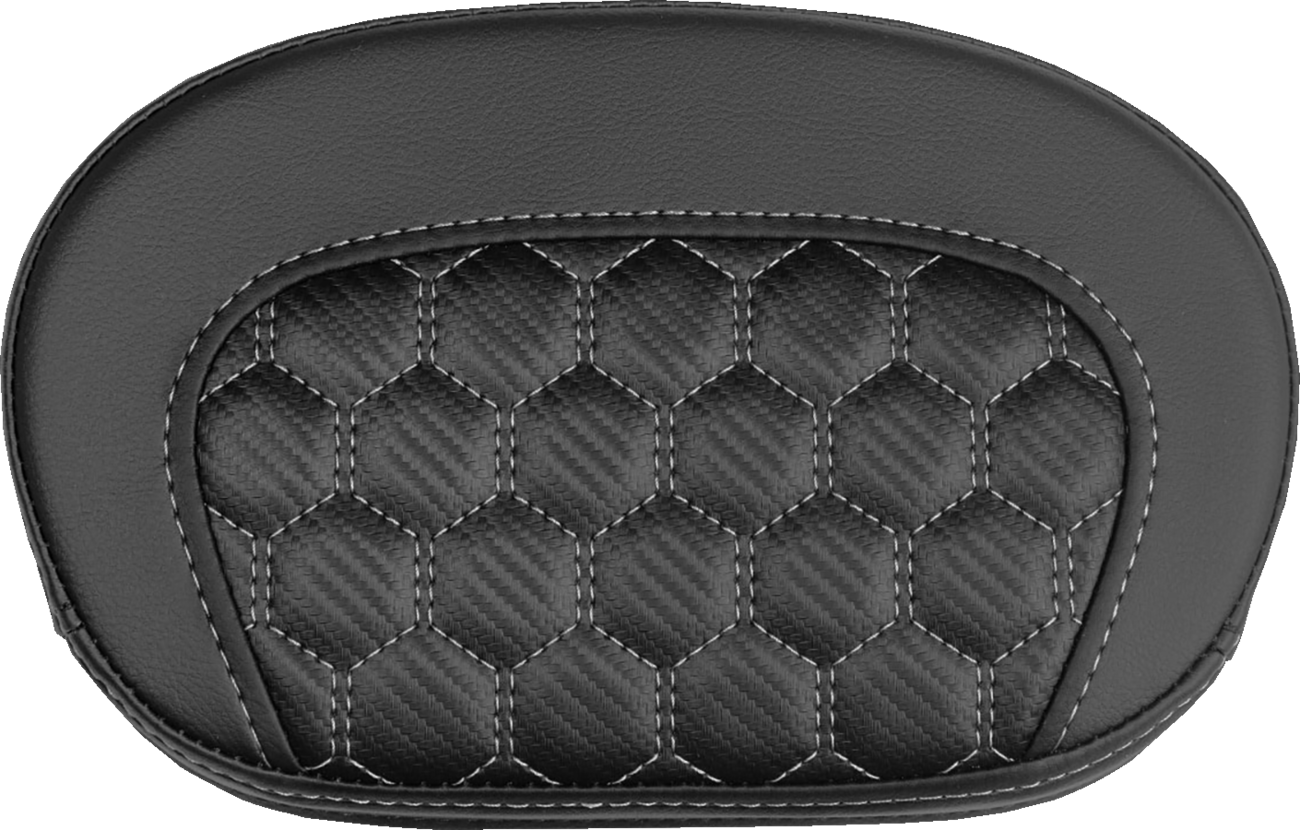 SADDLEMEN Mini Contour Sissy Bar Pad - Honeycomb - Silver Stitch 061019005