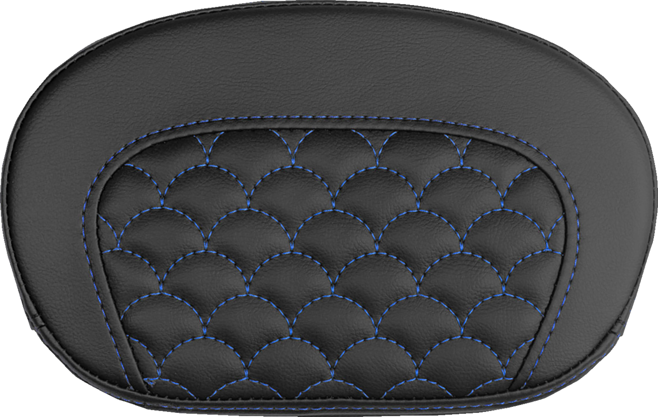 SADDLEMEN Mini Contour Sissy Bar Pad - Dragon Scale - Blue Stitch 061020901