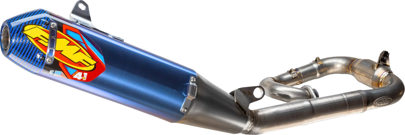 FMF Factory 4.1 RCT Titanium Exhaust System for Yamaha YZ250F/X - Blue Anodized with Carbon End Cap (Part #044487)