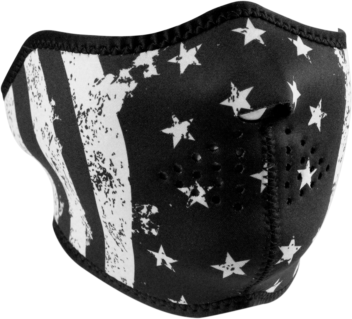 ZAN HEADGEAR Half Mask - Black and White Flag, WNFM091H