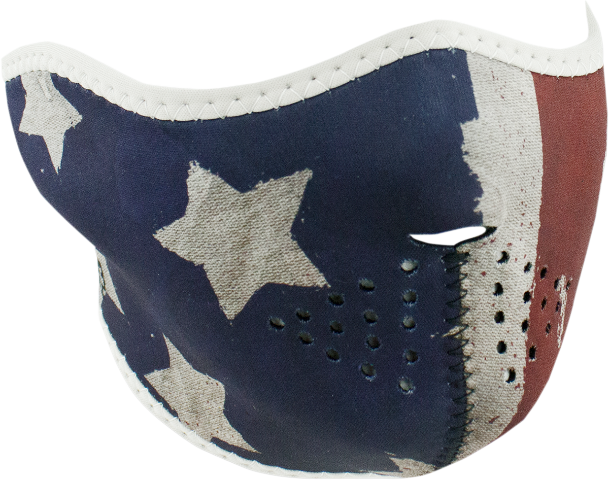 ZAN HEADGEAR Patriot Half Mask WNFM408H with Reversible Sugar Skull Design