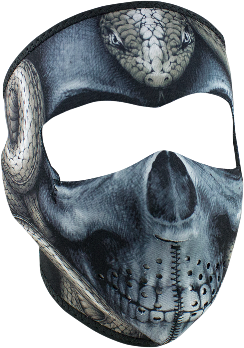 ZAN HEADGEAR Full-Face Mask Snake Skull WNFM415 - Wind-Resistant Neoprene Face Cover with Adjustable Fit