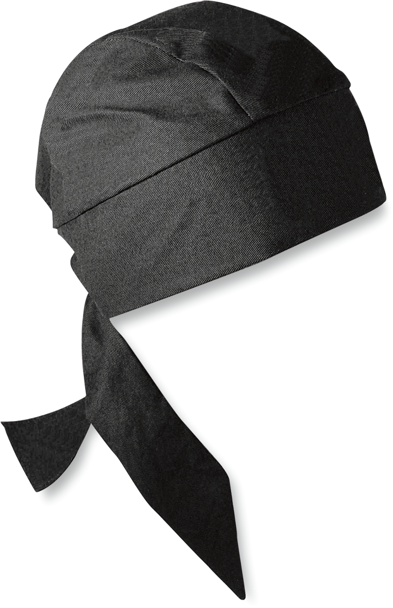 ZAN HEADGEAR Flydanna Deluxe Black ZDX114 – Heavyweight Cotton Twill Headwrap with Long Ties and Sewn-in Terrycloth Sweatband