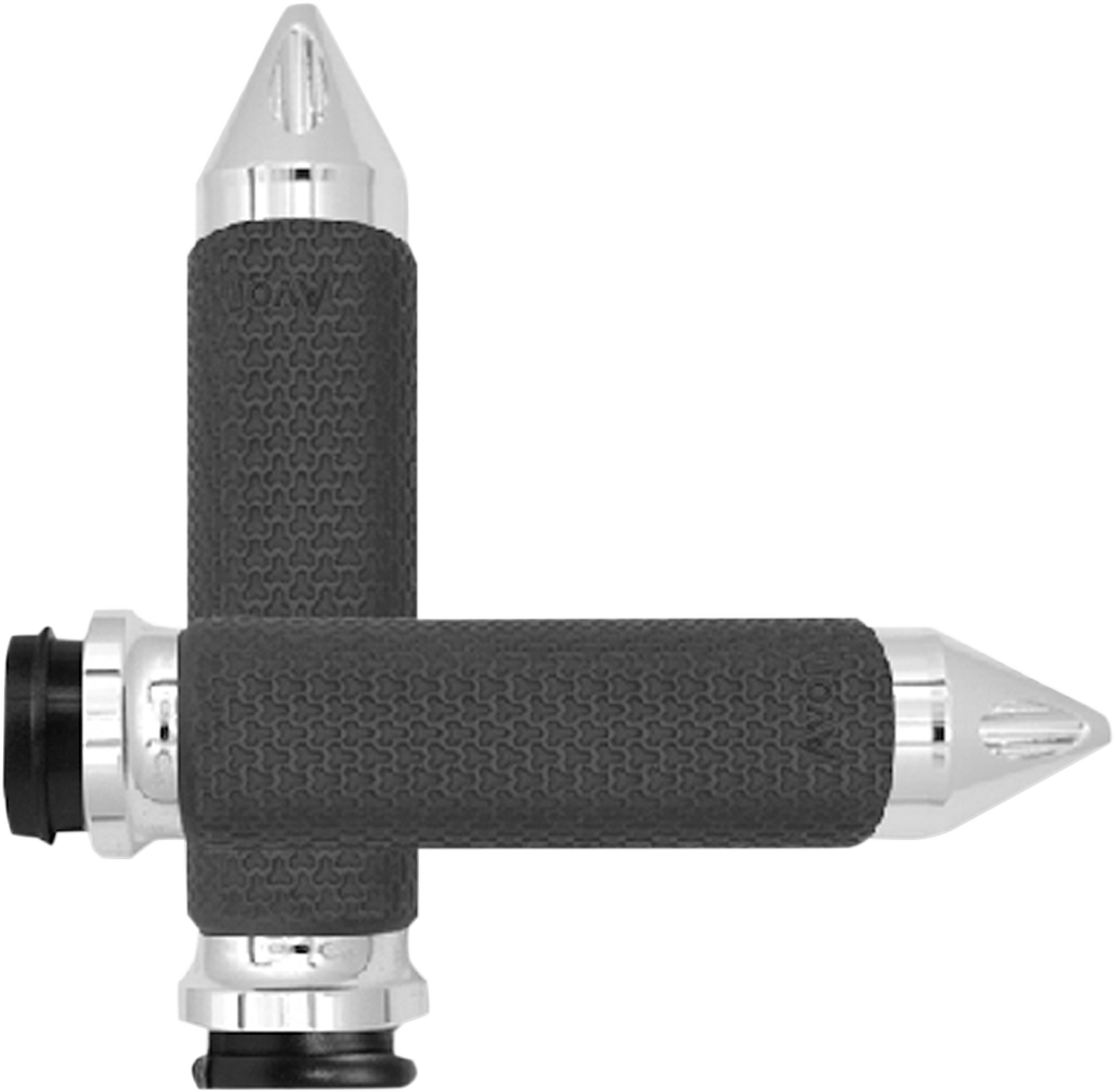AVON GRIPS Vibration Dampening Memory Foam Grips - Small - Spike - TBW - Chrome MF-63-CH-FLY-SP