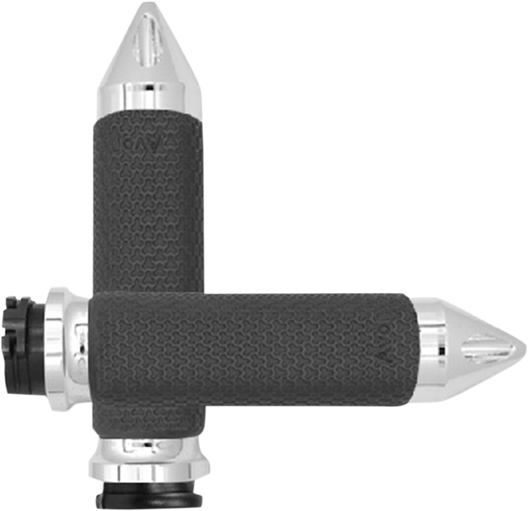 AVON GRIPS Vibration Dampening Memory Foam Grips - Medium - Spike - Chrome MF-63A-CH-SPK