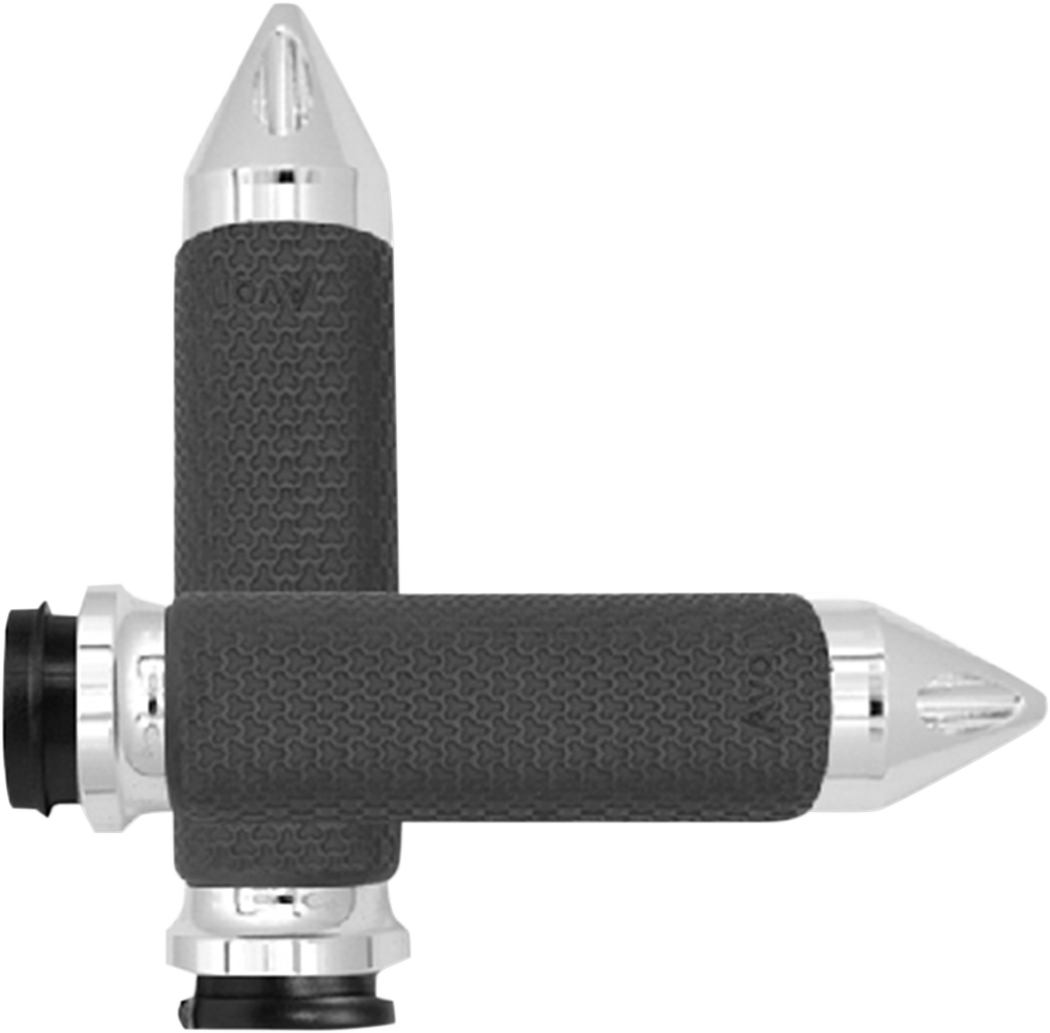 AVON GRIPS Vibration Dampening Memory Foam Grips - Medium - Spike - TBW - Chrome MF-63A-CH-FL-SP