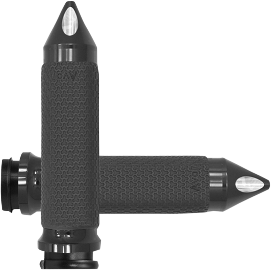 AVON GRIPS Vibration Dampening Memory Foam Grips - Small - Spike - TBW - Black MF-63-AN-FLY-SP
