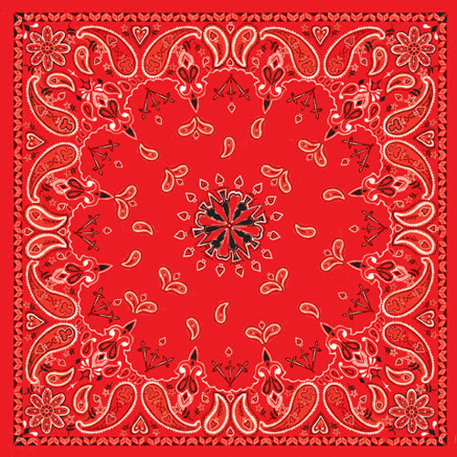 Bobster B003 100% Cotton Red Paisley Bandanna - Premium 22 x 22 Inches