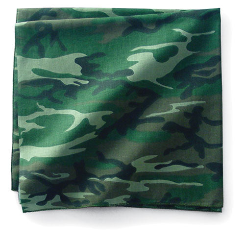 Bobster B008 Premium 100% Cotton Woodland Camouflage Bandanna - 22 x 22 Inches