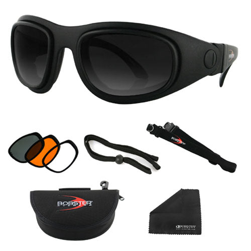 Bobster Sport & Street 2 Convertible Sunglasses with Black Frame and Three Lenses