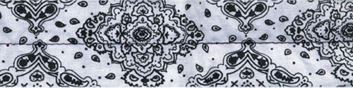 Bobster D102 Cooldanna 100% Cotton White Paisley Bandana