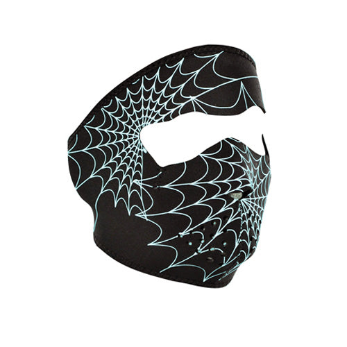 Bobster WNFM057G Glow-in-the-Dark Spiderweb Neoprene Face Mask