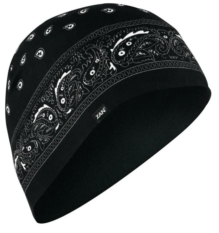 Bobster WHLL101 Zan Helmet Liner / Beanie SportFlex UPF50+ Series in Black Paisley