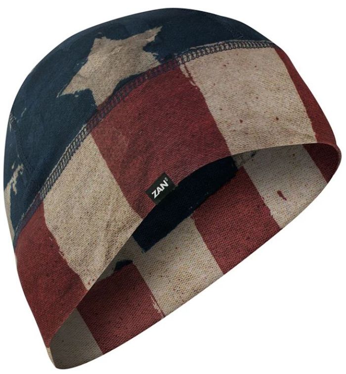 Bobster ZAN Helmet Liner / Beanie SportFlex UPF50+ Series Patriot - Lightweight and Comfortable Headwear