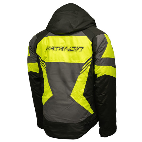 KATAHDIN GEAR DAGGER JACKET MENS, BLACK/GREY/HI-VIZ - 2X-L