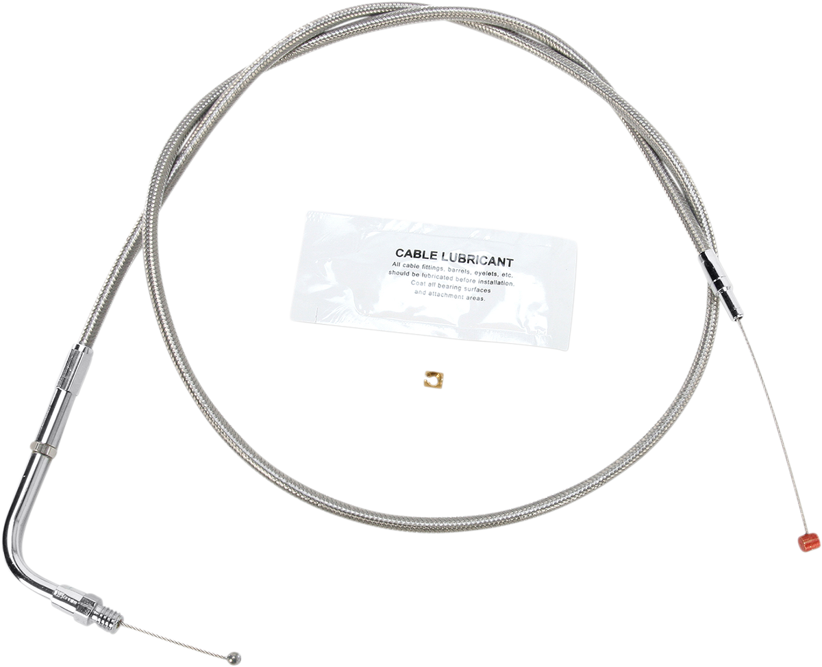 BARNETT Stainless Steel Throttle Cable - +6" - Dyna/FXR/Softail 102303001406