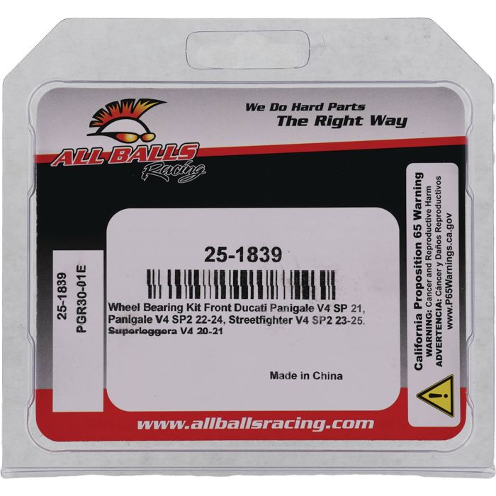 All Balls Racing Wheel Bearing Kit 25-1839 for Reliable Motorcycle Performance