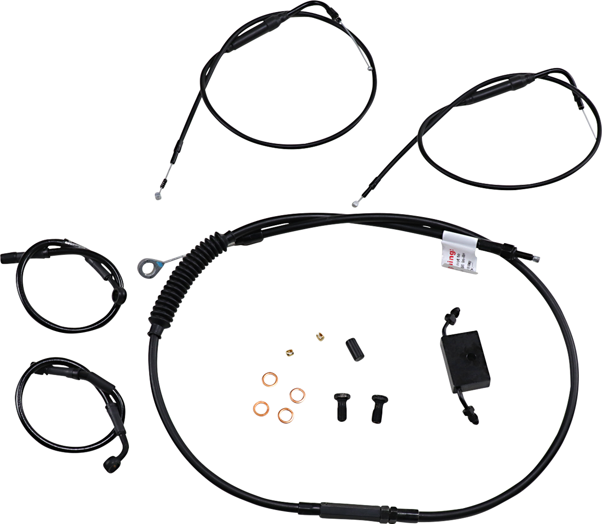 BURLY BRAND Extended Handlebar Cable and Brake Line Kit for Sportsters with ABS - Clubman Handlebars B30-1270
