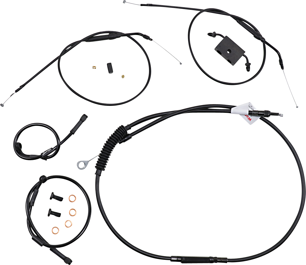 BURLY BRAND Extended Handlebar Cable and Brake Line Kit for Sportsters with ABS - Tracker/Scrambler Handlebars B30-1271