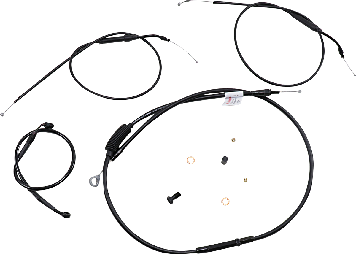BURLY BRAND Extended Handlebar Cable and Brake Line Kit for Sportsters with ABS - Tracker/Scrambler Handlebars B30-1272