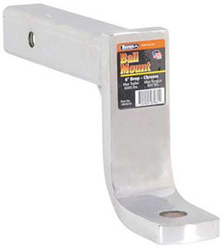Buyers Deep Drop Ball Mount 6-inch Drop Chrome - Heavy Duty Trailer Hitch Accessory