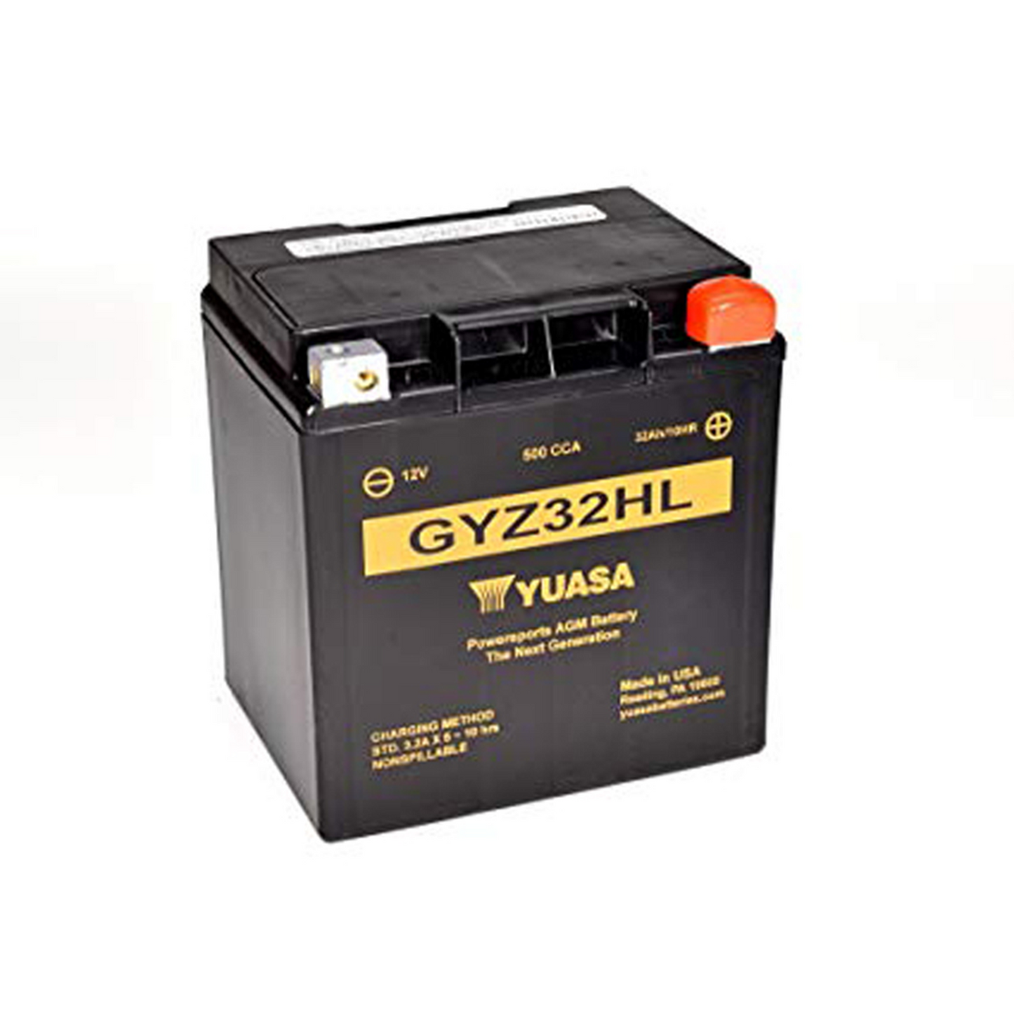 YUASA GYZ32HL Factory Activated Maintenance-Free Motorcycle Battery