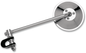 EMGO Mirror - Side View - Round - 8" Stem - Chrome - Each - Universal 20-06808