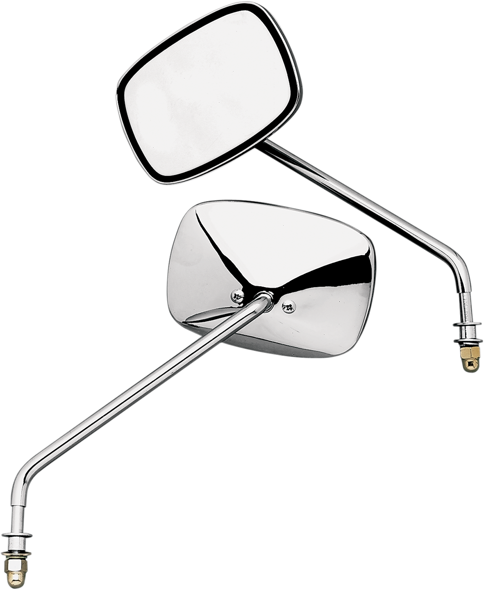 EMGO Mirrors - Side View - Plain Face/Rectangle - Long Stem - Left/Right - Screw-In - Pair 20-21705