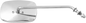 EMGO Mirror - Side View - Plain Face/Rectangle - Long Stem - Right - Screw-In - Each 20-21711
