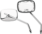EMGO Mirror - Die-Cast - V-Twin Scrolled - Side View - Rectangle - M10 x 1.25 - Chrome - Left 20-21750