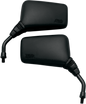 EMGO Mirror - Roadhawk - Side View - Rectangle - Short - M10 x 1.25 - Black 20-25100
