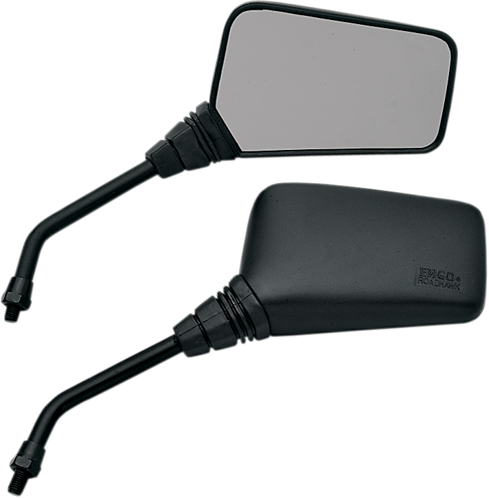 EMGO Mirror - Roadhawk - Side View - Rectangle - Long - M10 x 1.25 - Black 20-25105