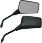 EMGO Mirror - Roadhawk - Side View - Rectangle - Long - M10 x 1.25 - Black 20-25105