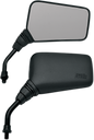 EMGO Mirror - Roadhawk - Side View - Rectangle - Short - M10 x 1.25 | M10 x 1.25 (Left Hand) - Black 20-25150