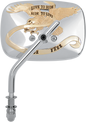 EMGO Mirror - "Live to Ride" - Side View - Rectangle - Gold/Chrome - Left 20-31707A