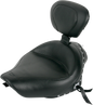 MUSTANG Wide Solo Seat - With Backrest - Black - Studded w/ Concho - XL '04-'20 79439