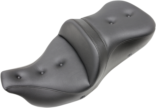 SADDLEMEN Roadsofa™ Seat - Heated - Pillow Top - without Backrest - Black - FLH/FLT '09-'24 808-07B-181THC
