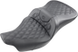 SADDLEMEN Roadsofa™ Seat - Full Lattice Stitch - without Backrest - Black - FL '09-'24 808-07B-182T