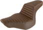 SADDLEMEN Step-Up Seat - Front Tuck-n-Roll/Rear Lattice Stitch - Brown 813-27-176BR