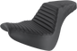 SADDLEMEN Step-Up Seat - Front Tuck-n-Roll/Rear Lattice Stitch - Black - FXBR/S '18-'20 818-31-176